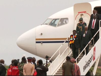 Zimbabwean President Emmerson Mnangagwa in Ghana for 3-day State Visit